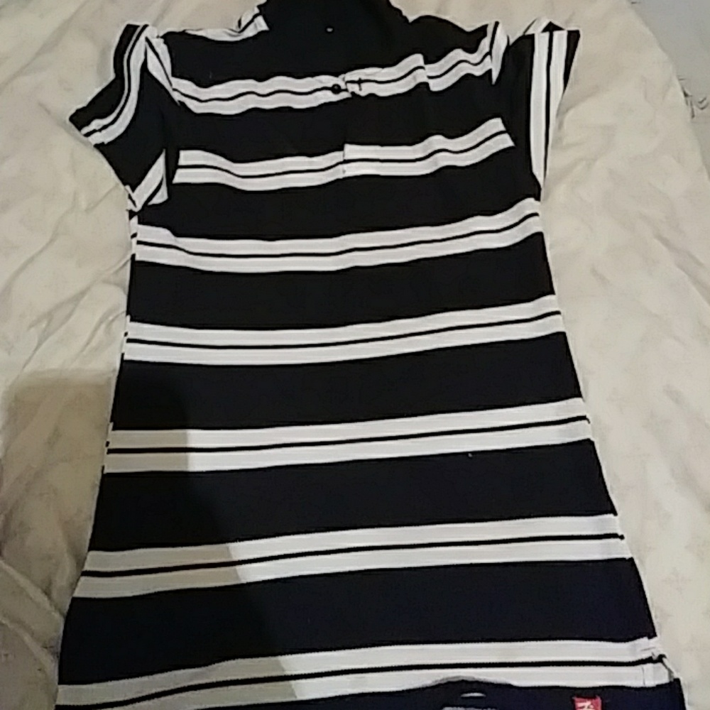 Black and white polo shirt